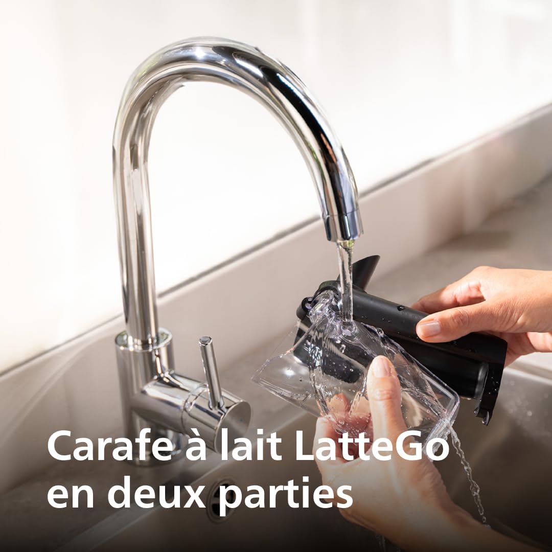 Expresso broyeur Série 5400 (EP5547/90) – 12 Spécialités de Café,Carafe LatteGo facile à nettoyer,4 Profils Utilisateur,Machine à café à grain Noir Chrome